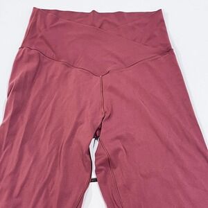 Aerie Offline Women Large Yoga Real Me 7/8 Length Hi-Rise Leggings Maroon Walk